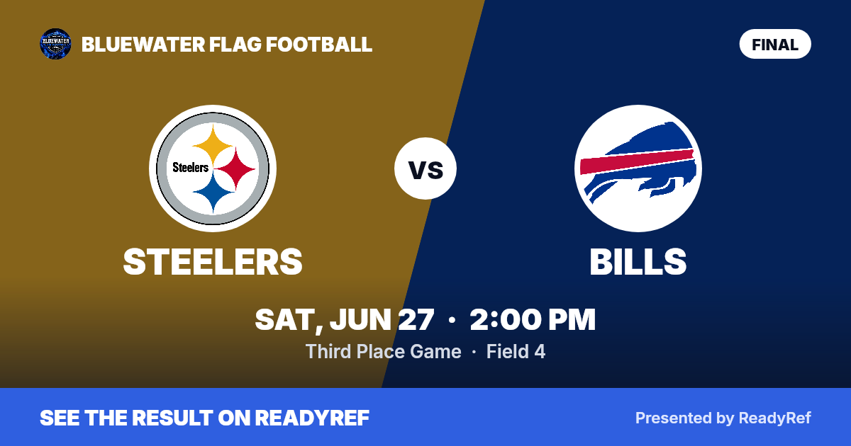 Game poster: Steelers vs Bills, Saturday, June 27 · 2:00 PM